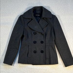 Nine West Charcoal Double-Breasted Jacket